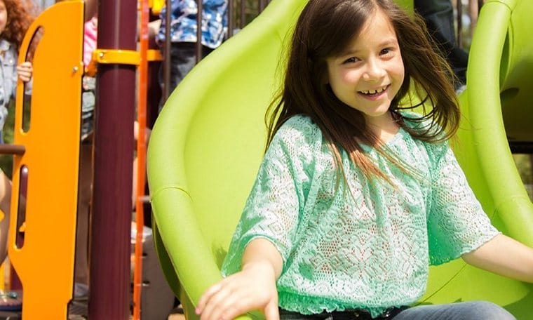 A happy child playing