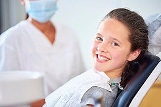 Child in a dental chair